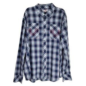 True Religion Shirt Mens 3XL Button Down Plaid Western